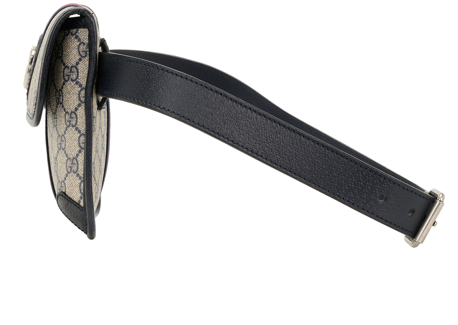Small Ophidia Web Belt Bag, &pound;450, Handbags, Beige/Navy, Canvas, Bottom view